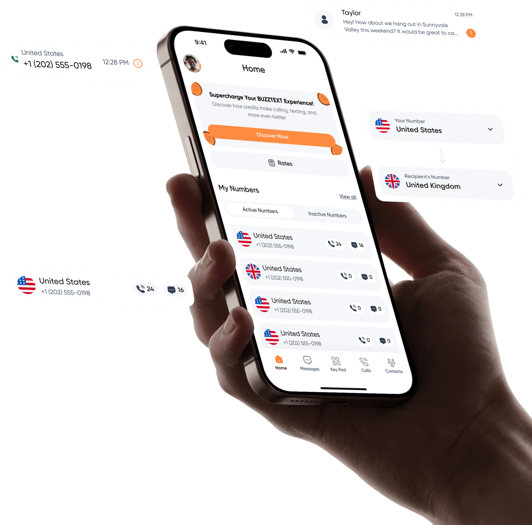 BUZZTEXT App on smartphone